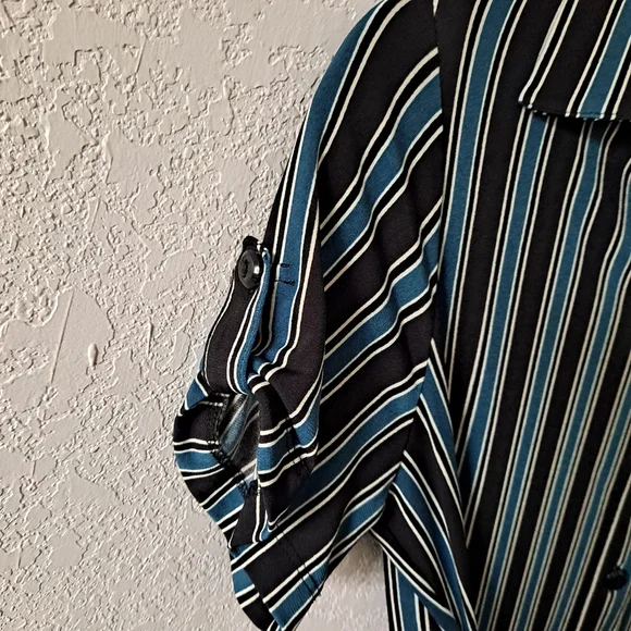 EnFocus Studio Striped Teal Dress - Picture 4 of 7